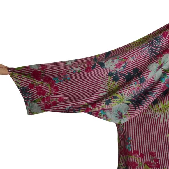 h.i.p. Tropical Cardigan Jacket Plus Size 3X Open Front Striped - Picture 14 of 16